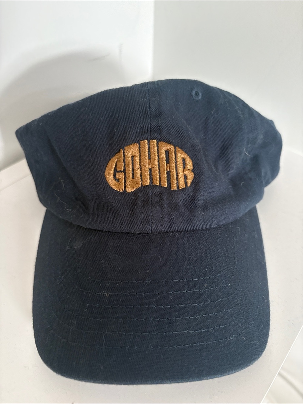 Gohar World Embroidered Navy Baseball Cap with Gohar Bean